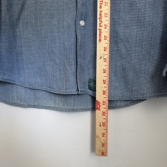 Baxter Men's Blue‎ Check Button Down Shirt Size M (XL) Stressed Look READ - Picture 7 of 8